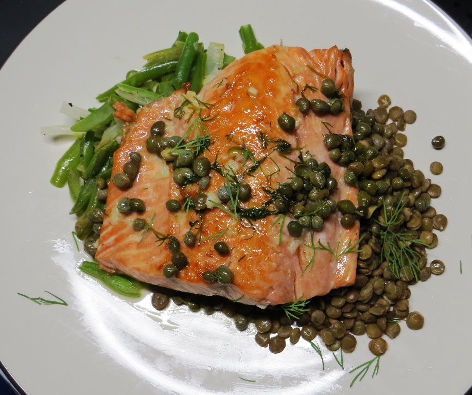 Salmon with Lemon, Capers and Dill