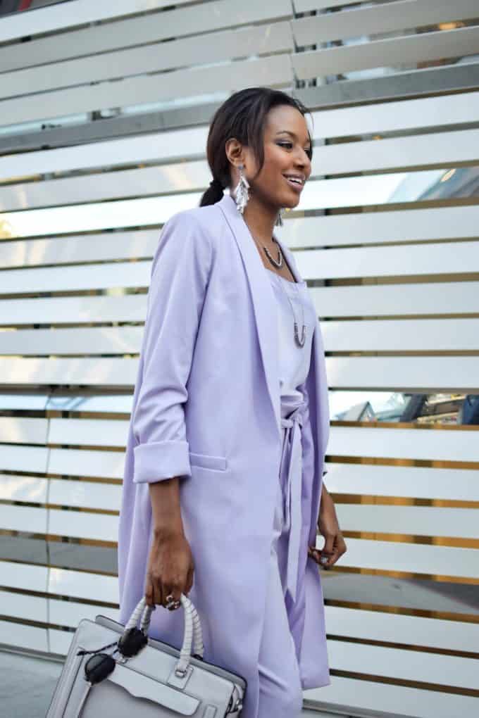 Alice & Olivia Lilac Pants Suit | Busywifebusylife.com