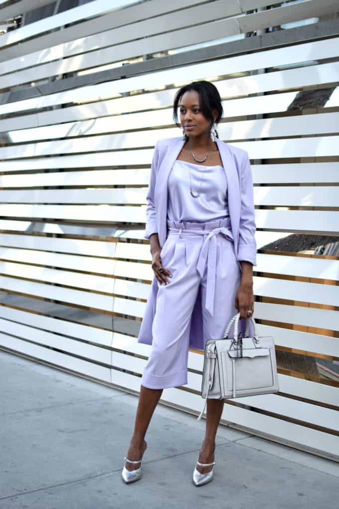 Alice & Olivia Lilac Pants Suit | Busywifebusylife.com