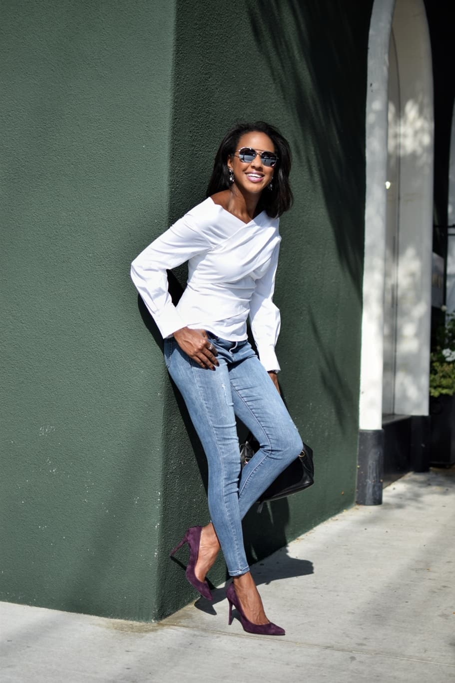 Theory Blouse and Democracy Denim | BusyWifeBusylife.com